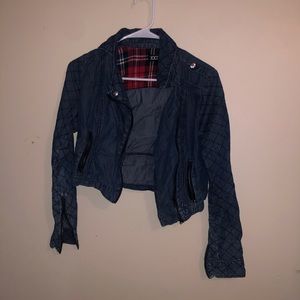Denim plaid jacket
